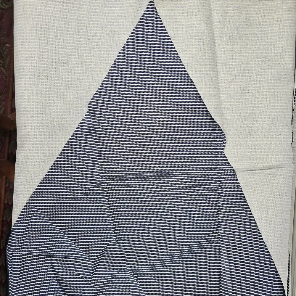 VTG blue white striped ticking fabric yardage  45 x 4 3/4 EC sewing